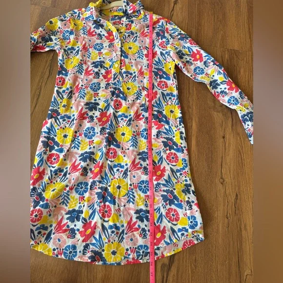 Roller Rabbit Multicolor Floral Shirt Shift Dress Size Small - Picture 9 of 10